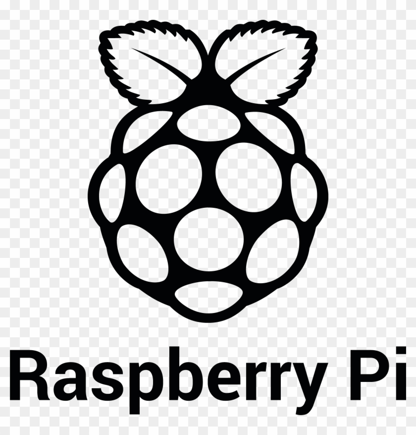 Rpi Logo Black Stacked Print - Raspberry Pi Logo Black And White Clipart