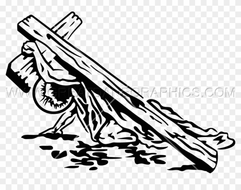 Jesus Carrying Cross Drawing At Getdrawings - Jesus Carrying Cross Png Clipart #854259