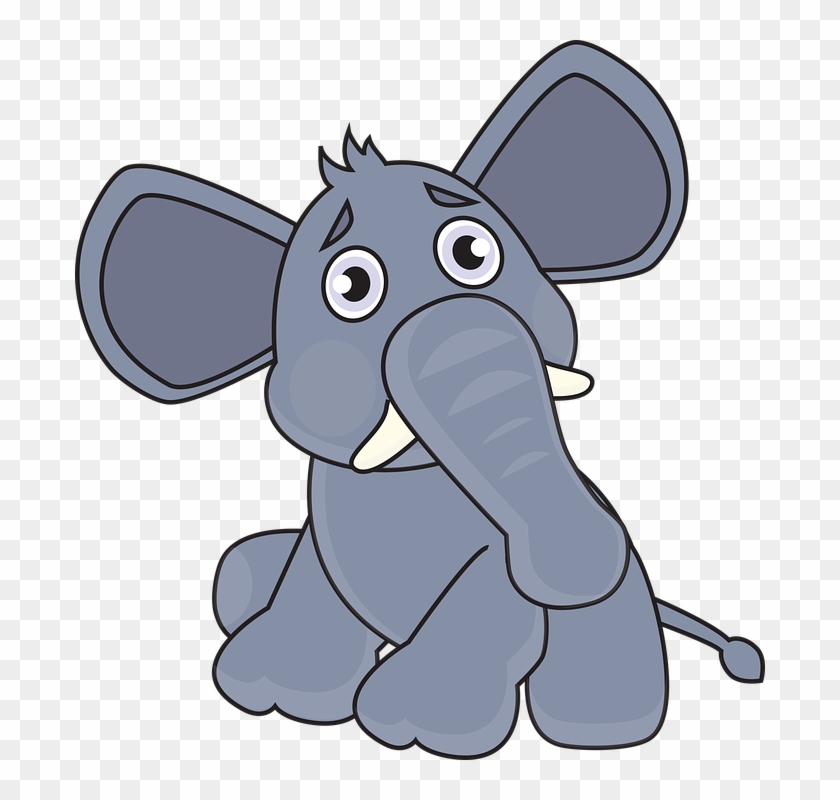 Sad Elephant Cartoon Png Clipart #854299