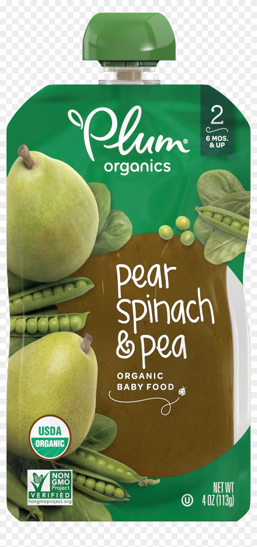 Pear, Spinach & Pea - Plums Baby Food Clipart