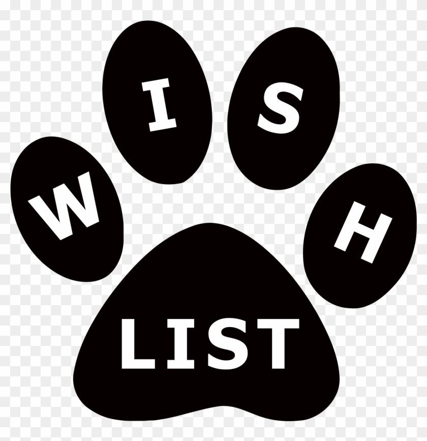 Wish List Paw Print - Circle Clipart