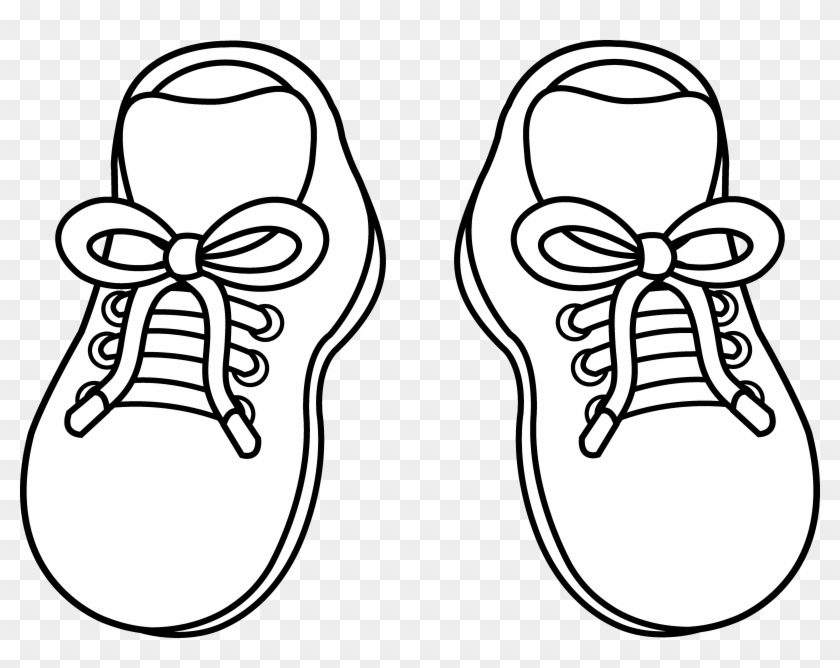 Shoe Clipart Jordans - Shoes Cartoon Black And White - Png Download #856027