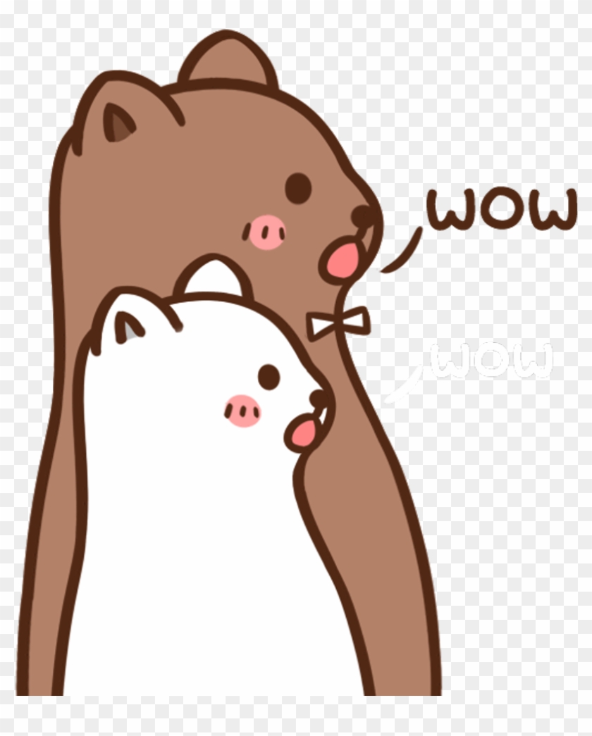 Emoji Bear Wow Freetoedit 귀여운 可愛い Mimi Ftestickers - Bear Clipart #856861