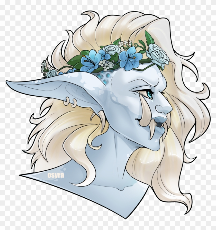 Fefeya In A Blue Flower Crown - Cartoon Clipart