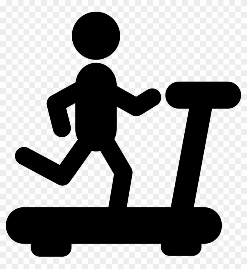 Person Running On A Treadmill Silhouette From Side - Persona Corriendo En Una Caminadora Clipart #857009