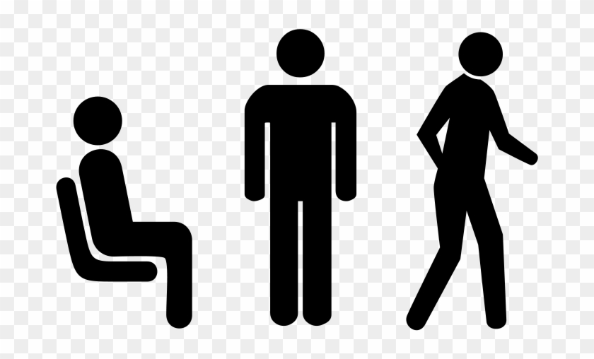 Sitting Versus Standing Versus Walking - Standing Vs Sitting Clipart - Png Download