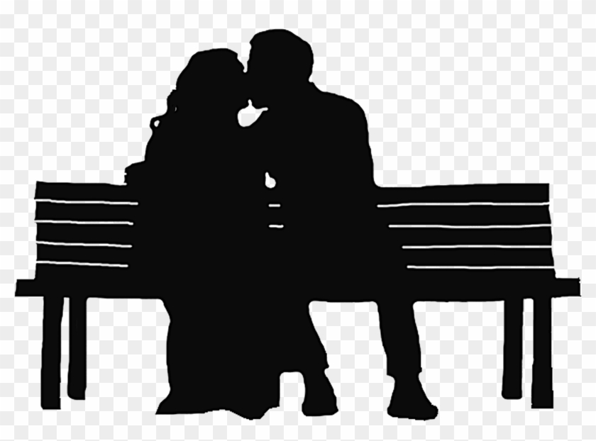 Similiar Sitting On Bench - Couple Sitting On Bench Silhouette Clipart #857432
