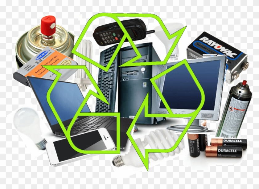 Recycling Symbol In Front Of Examples Of Universal - Gadget Clipart