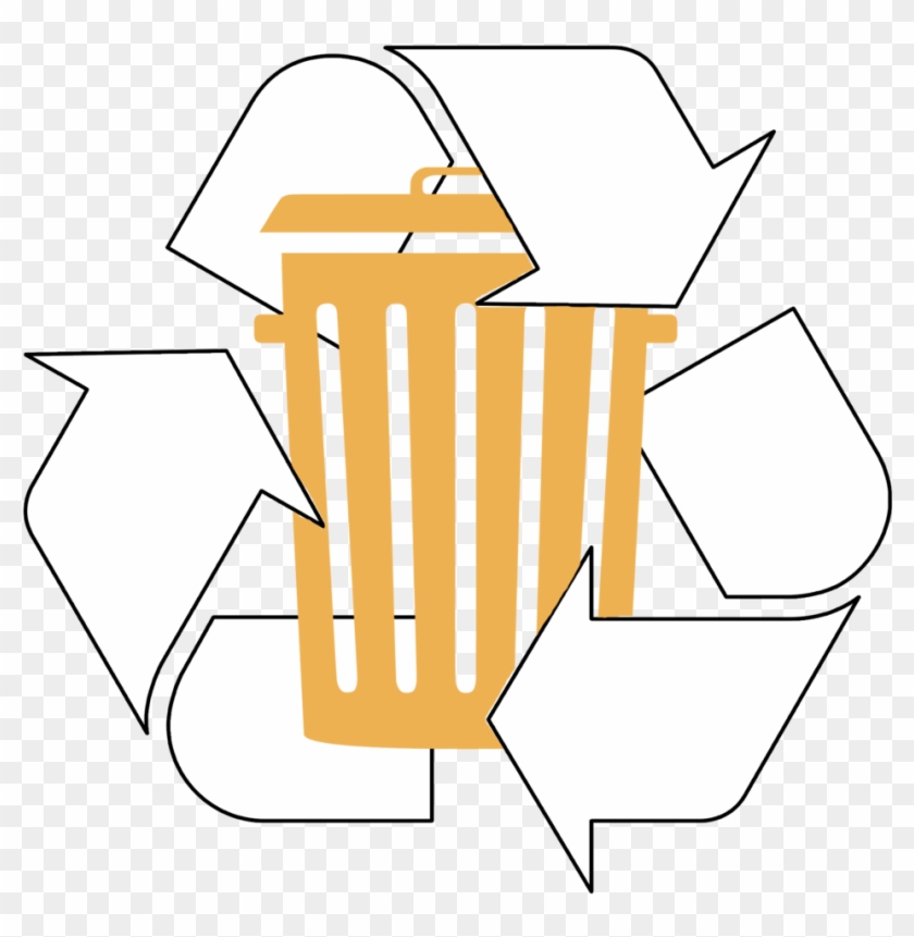 Trash And Recycling Symbol - Recycling Logo White Png Clipart #857880