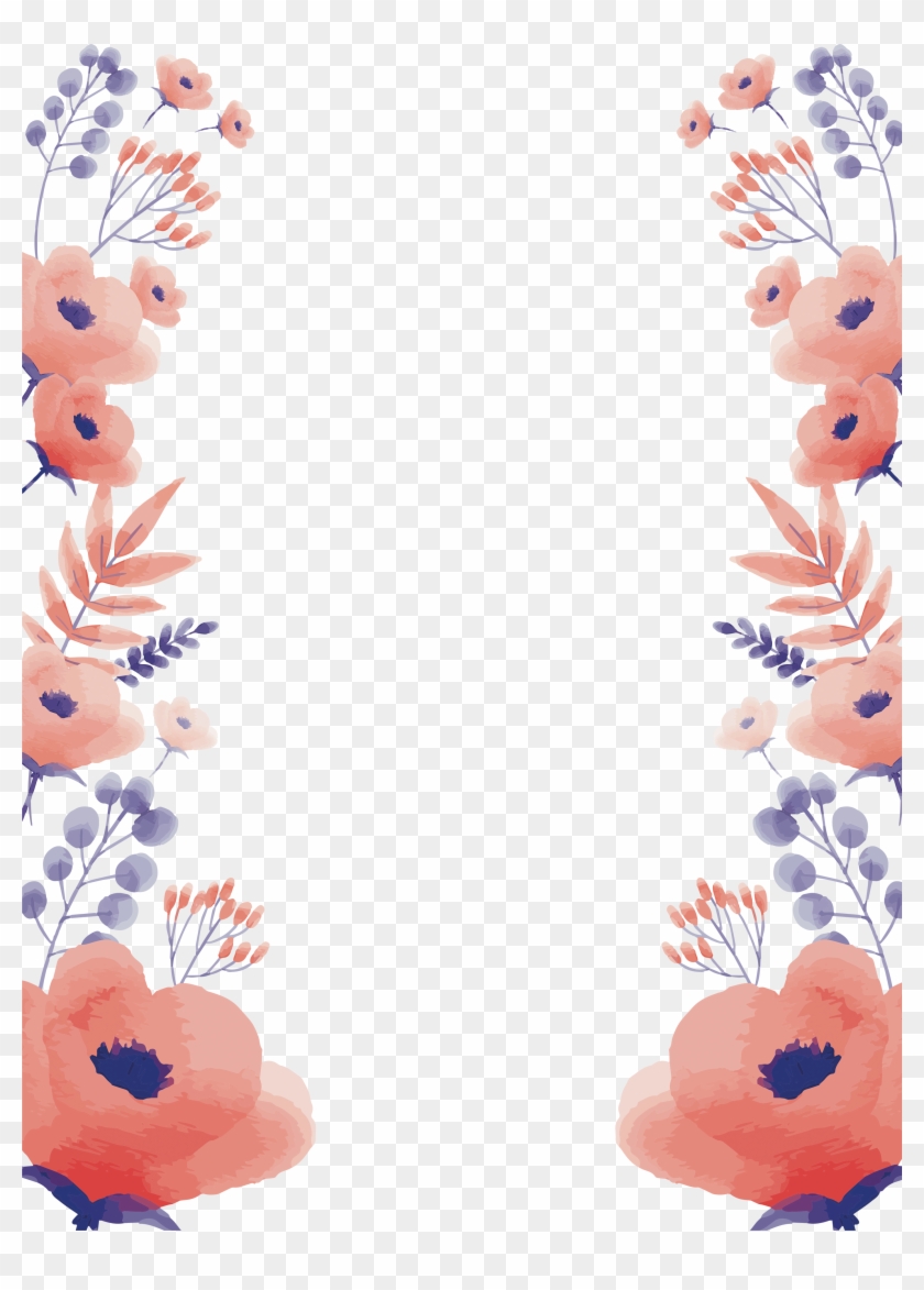 Hand Painted Watercolor Blue Flowers Clipart #858183