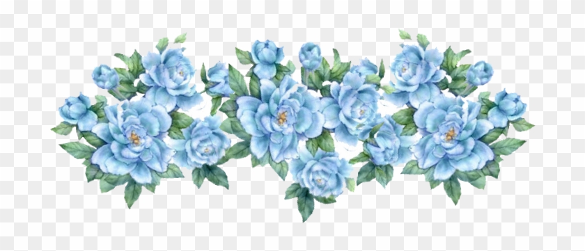 Free Vintage Flower Graphics - Floral Azul E Rosa Png Clipart #858246