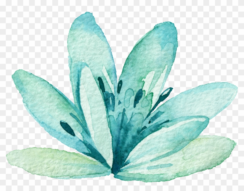 1894 X 1397 29 - Mint Watercolor Flower Png Clipart #858463