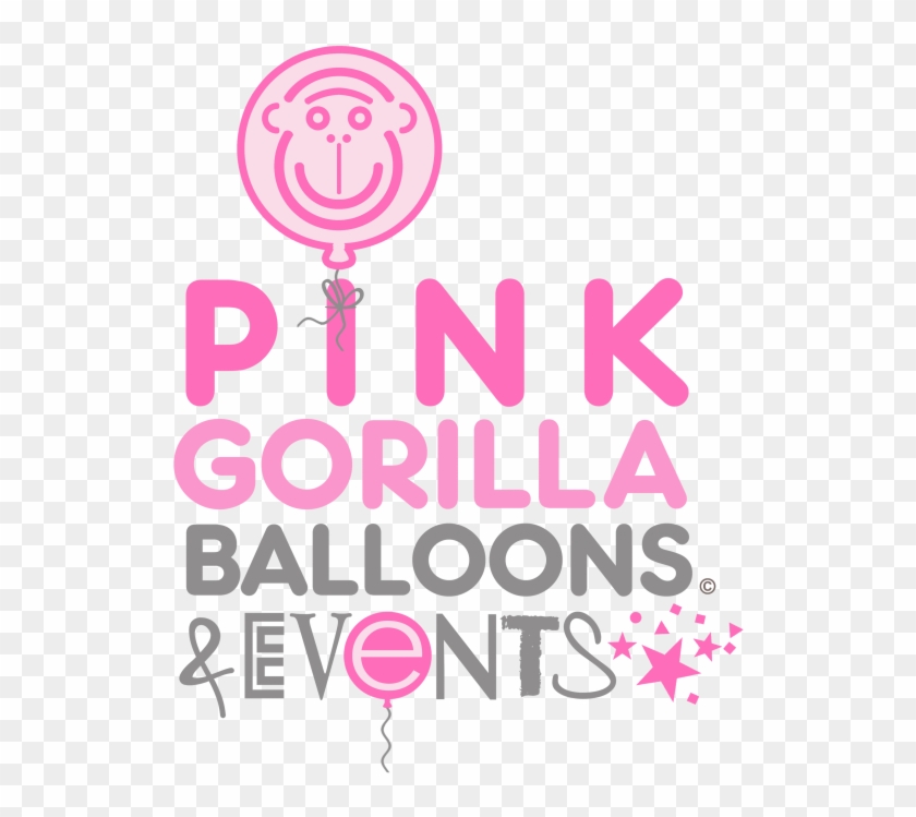 Pink Gorilla Balloons Logo - Graphic Design Clipart