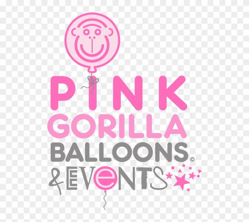 Pink Gorilla Balloons Logo - Graphic Design Clipart #858754