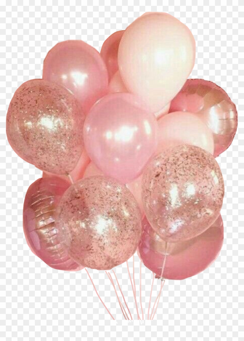 Pink Sticker - Blue Balloons Glitter Clipart
