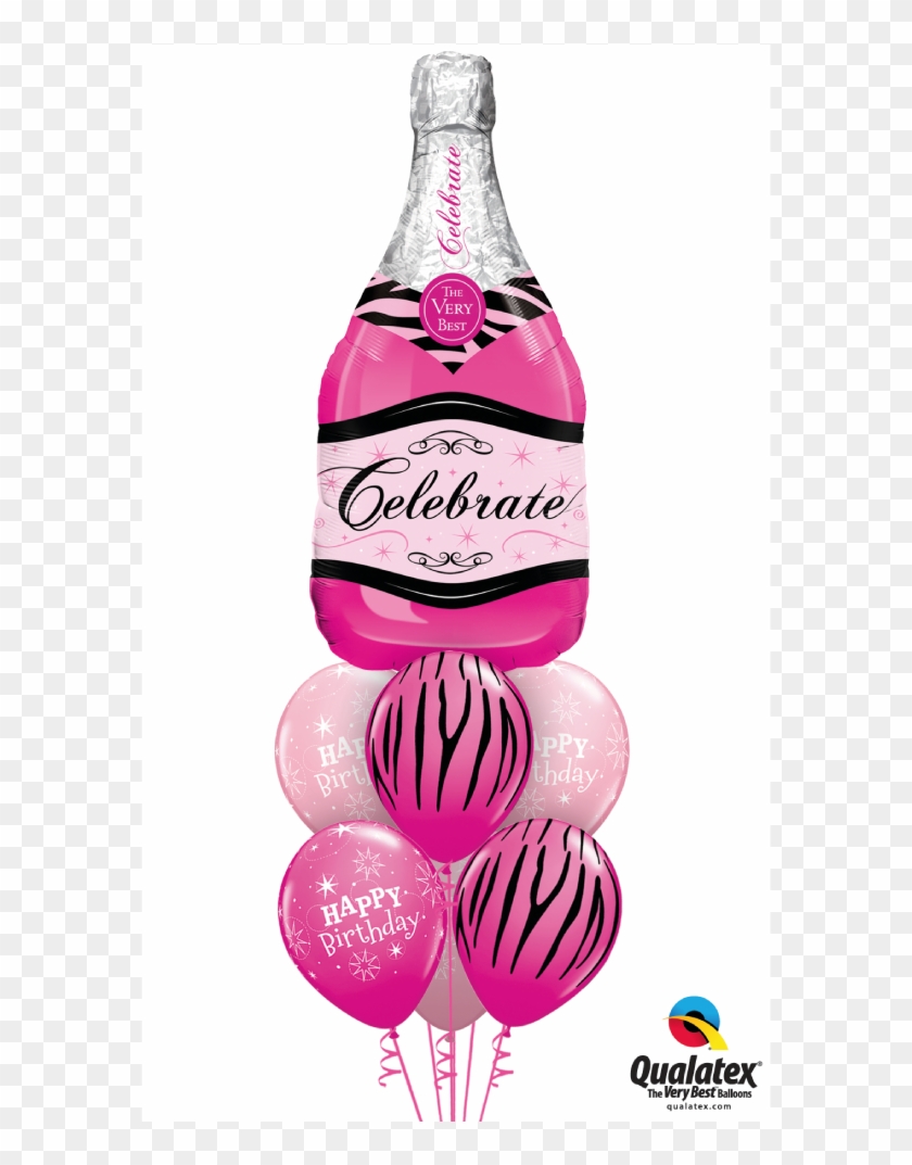 Pink Fizz Birthday Balloon Bouquet - Qualatex 15844 Clipart #858881