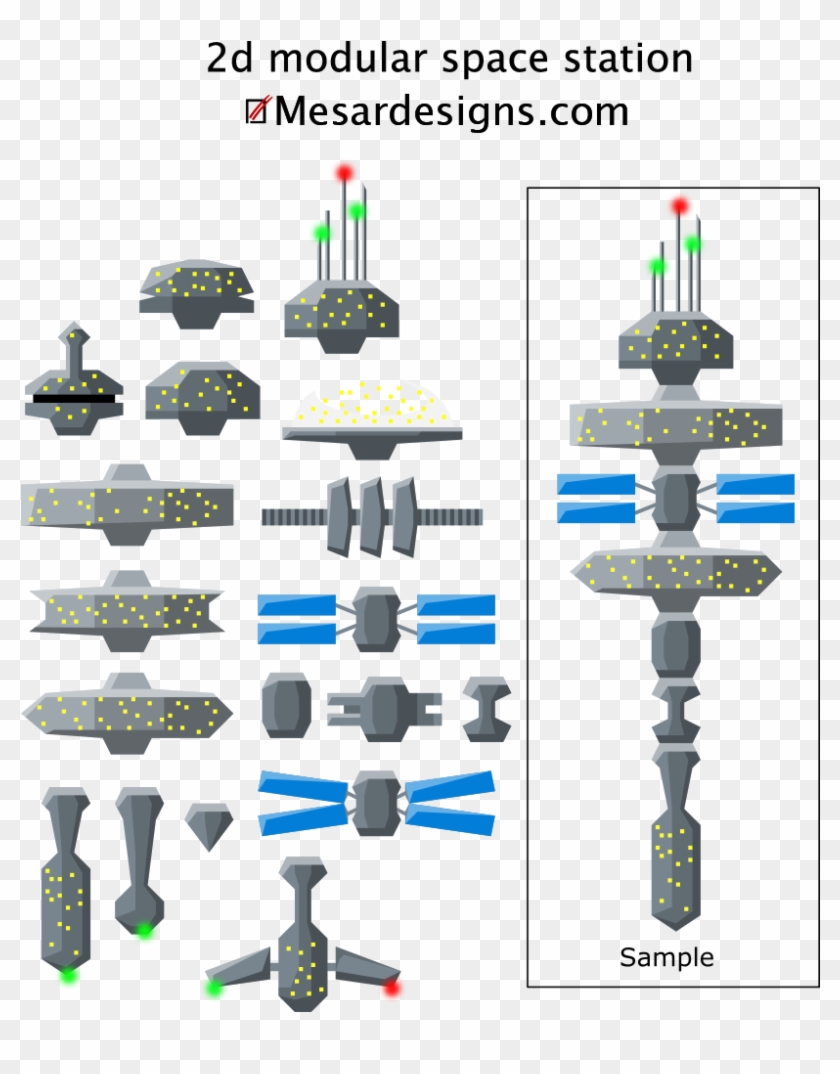 Ft - Space Station Asset 2d Clipart #859376