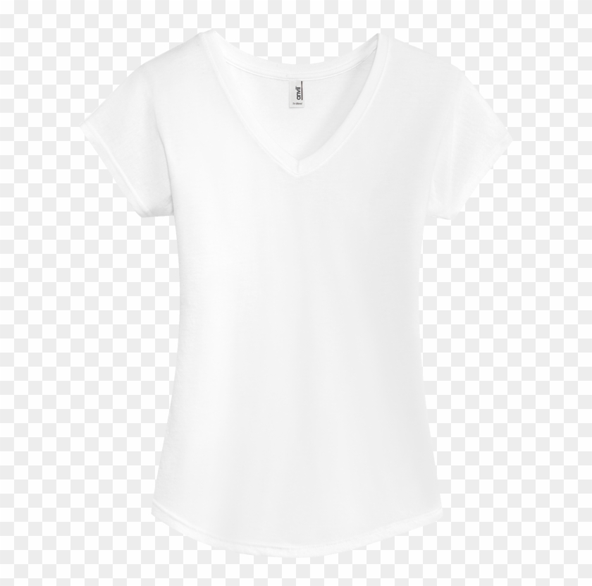 White V Neck T Shirt Template Png Clipart #860031