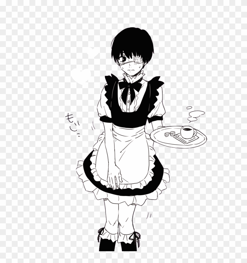 Transparent Kaneki In A Maid Dress - Kaneki In A Dress Clipart