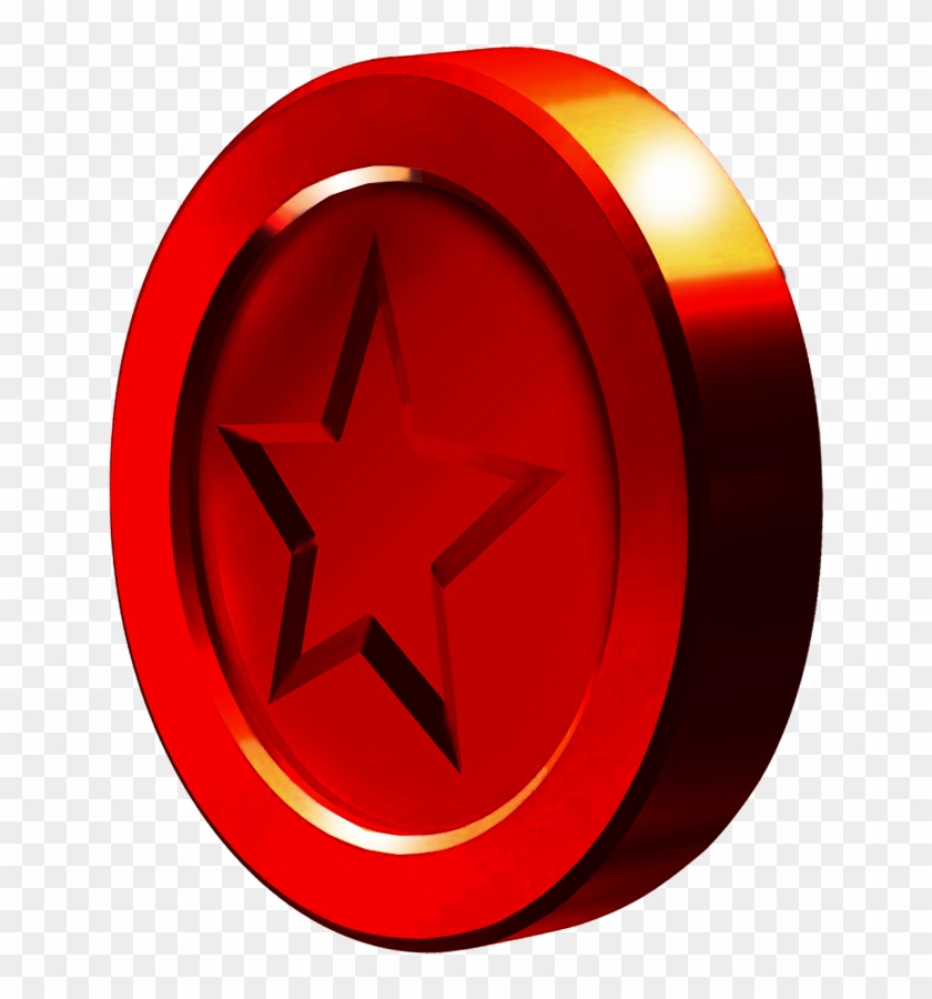 Mario Bros Clipart One Star - Super Mario 64 Red Coin - Png Download