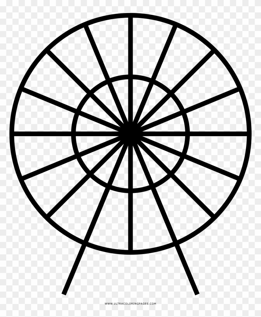 Ferris Wheel Coloring Page - Circle Divided Into 16 Parts Clipart