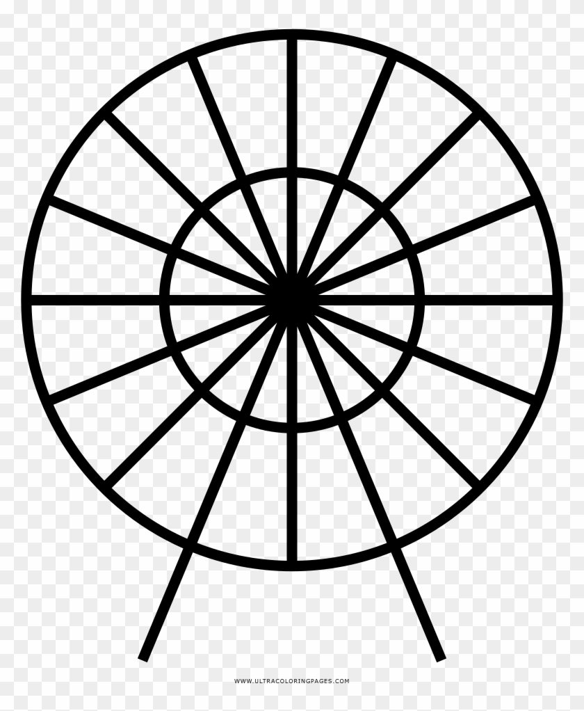 Ferris Wheel Coloring Page - Circle Divided Into 16 Parts Clipart