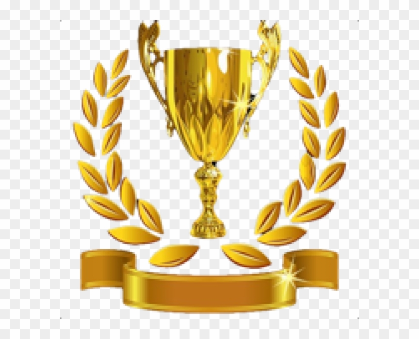 Golden Cup Png Trophy With Golden Leaves Icon - Gold Trophy Png Hd Clipart