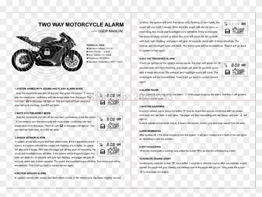 4 X Alarma De Seguridad De Código De Barras De Rastreo - Motorcycle Clipart #861033