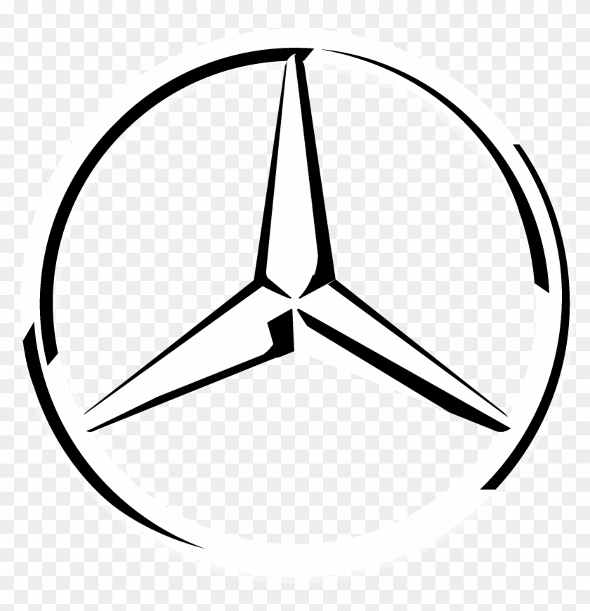 Mercedes-benz Logo Black And White - Logo Vector Mercedes Benz Png Clipart