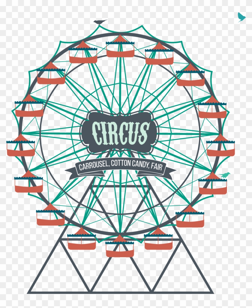 Ferris Wheel Amusement Park Clip Art - 手繪 摩天 輪 - Png Download