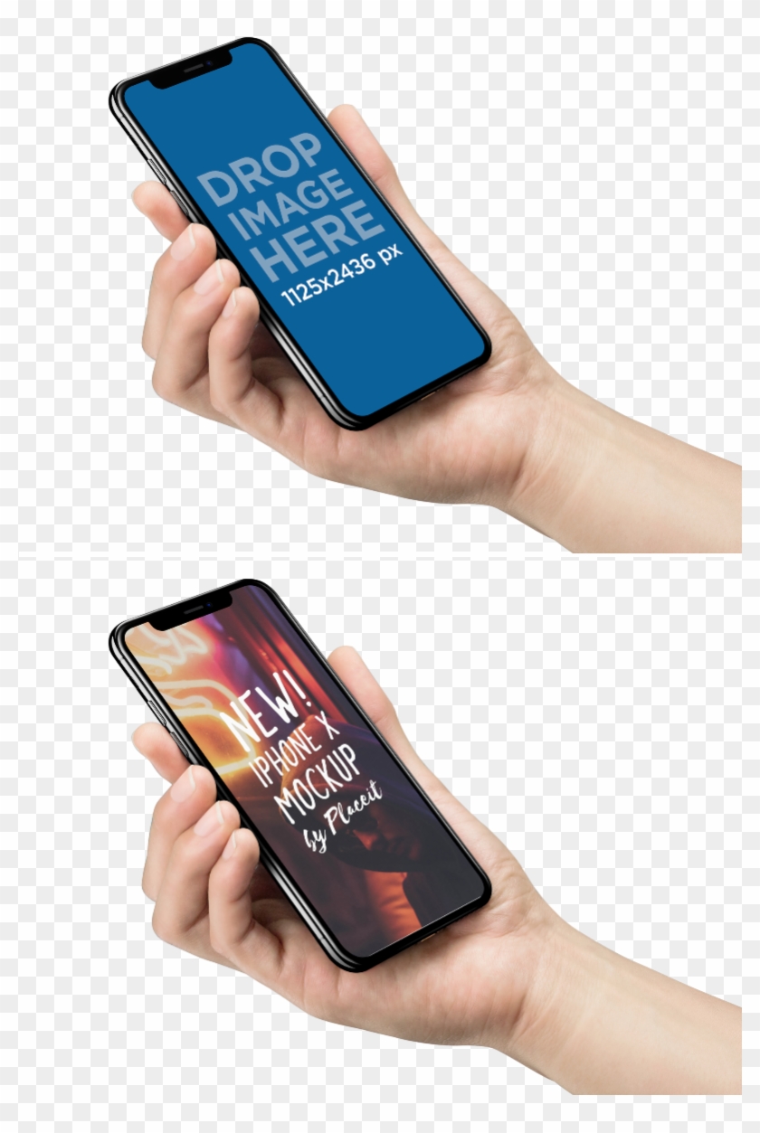 Iphone X Mockup Being Held Against Transparent Background - Mockup Iphone X Hand Clipart #861657