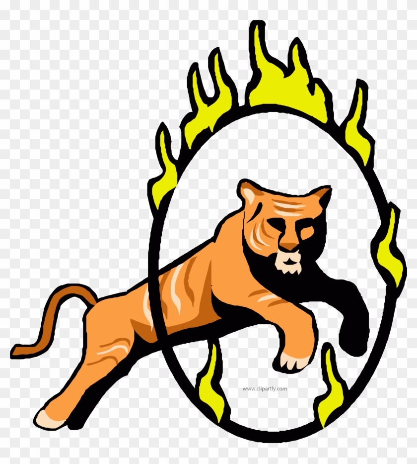 Circus Tigger Fire Clipart Png - Circus Tiger Clip Art Transparent Png