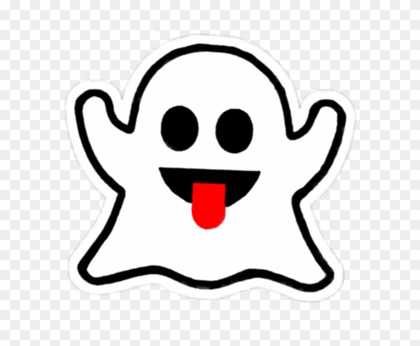 Boo Ghost Cute White Kawaii Black Emot Snapchat Aesthet - Brandy Melville Ghost Sticker Clipart #862190