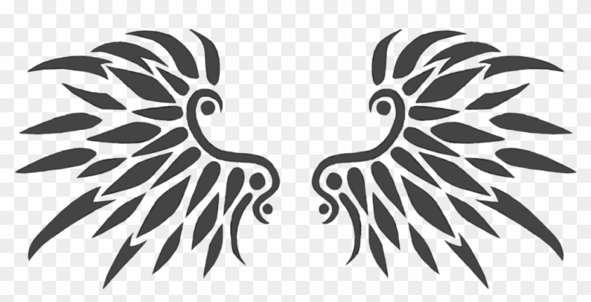 Black Wings Tattoo Design - Black Wings Wing Png Clipart