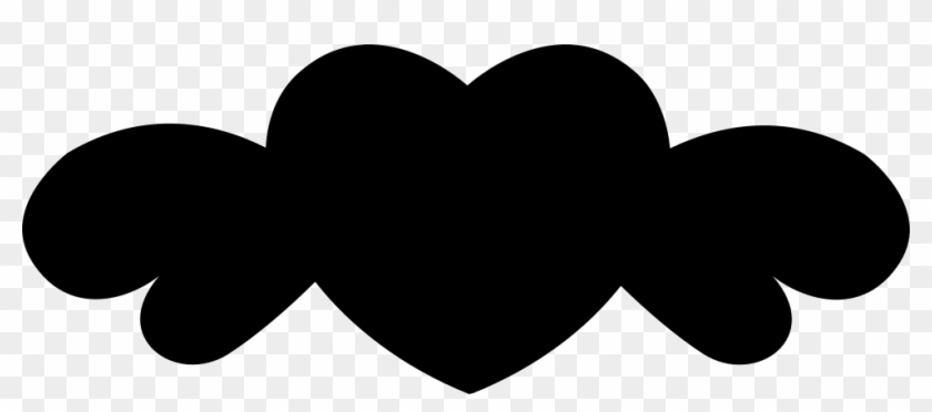Heart Black Shape With Wings Comments Clipart #863665