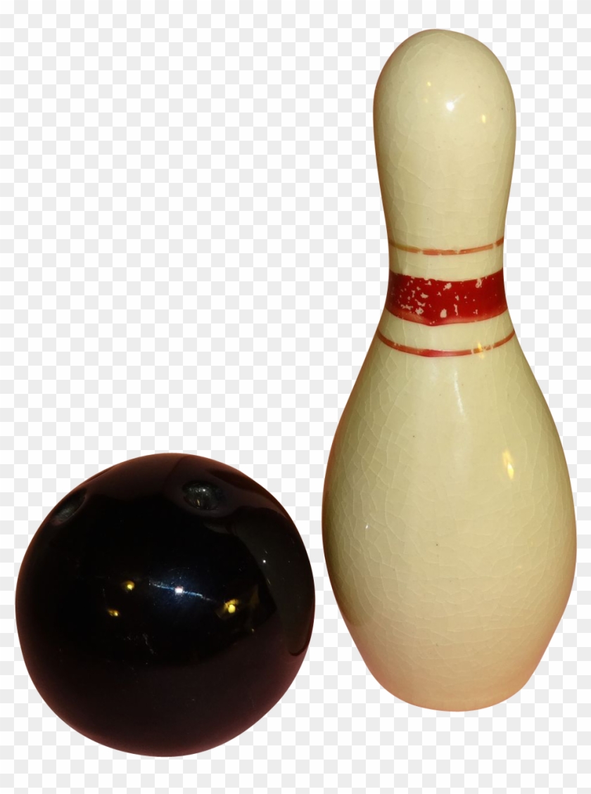 Bowling Pin Ball Salt & Pepper Shakers - Ten-pin Bowling Clipart #863824