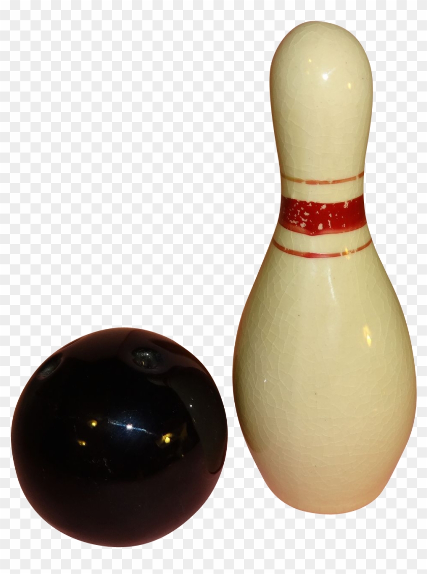Bowling Pin Ball Salt & Pepper Shakers - Ten-pin Bowling Clipart