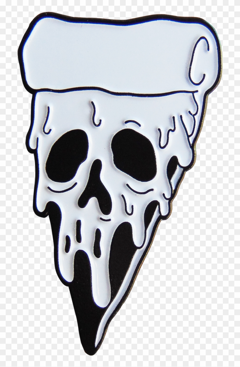 Image Of Poisoned Pizza Pin - Skull Pizza Drawing Clipart #864153