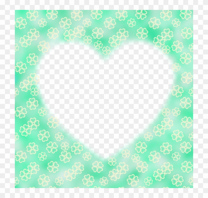 Heart, 4-leaf Clover, Green, Pale, Love, Sincerity - Heart Clipart