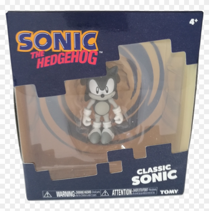3" Black & White Sonic Figure Clipart