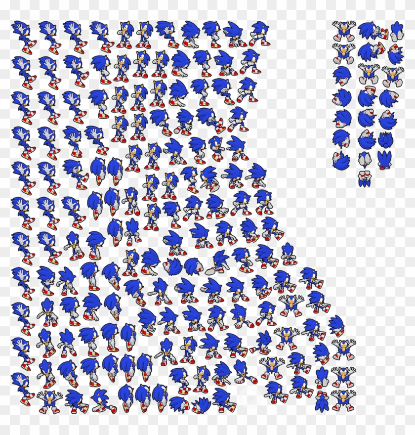 Hdplayersonic - Sonic The Hedgehog Sprites Png Clipart