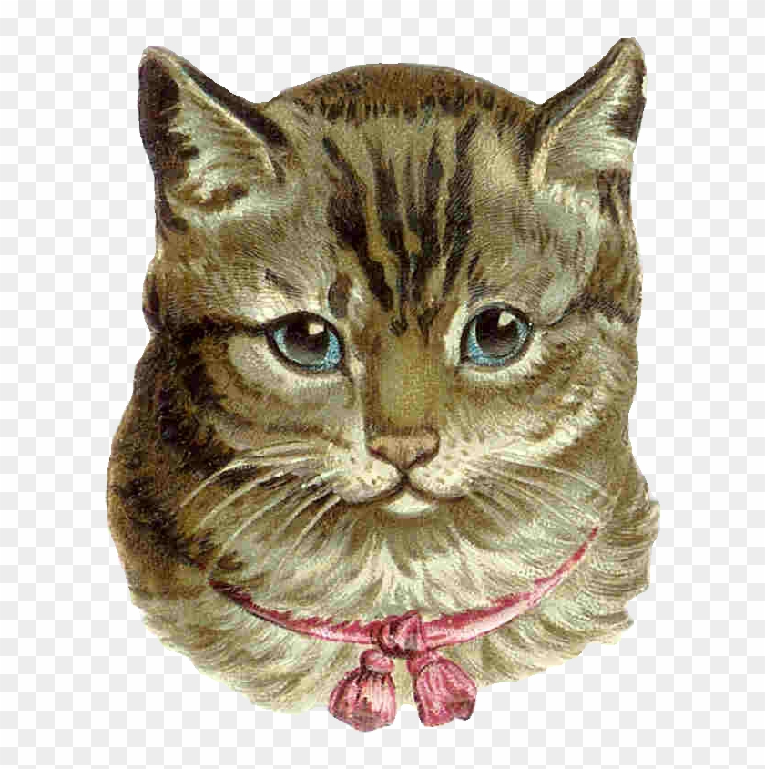 Cute Tabby Cats - Vintage Victorian Cat Clipart