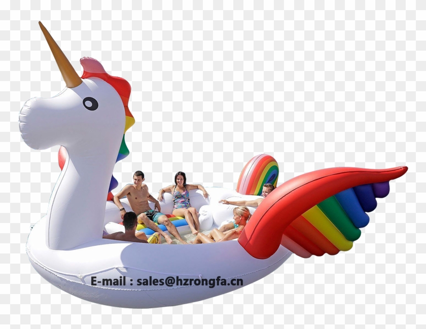 Inflatable Huge Unicorn 6 Person Floating Island - Giant Unicorn Pool Float Clipart #865619