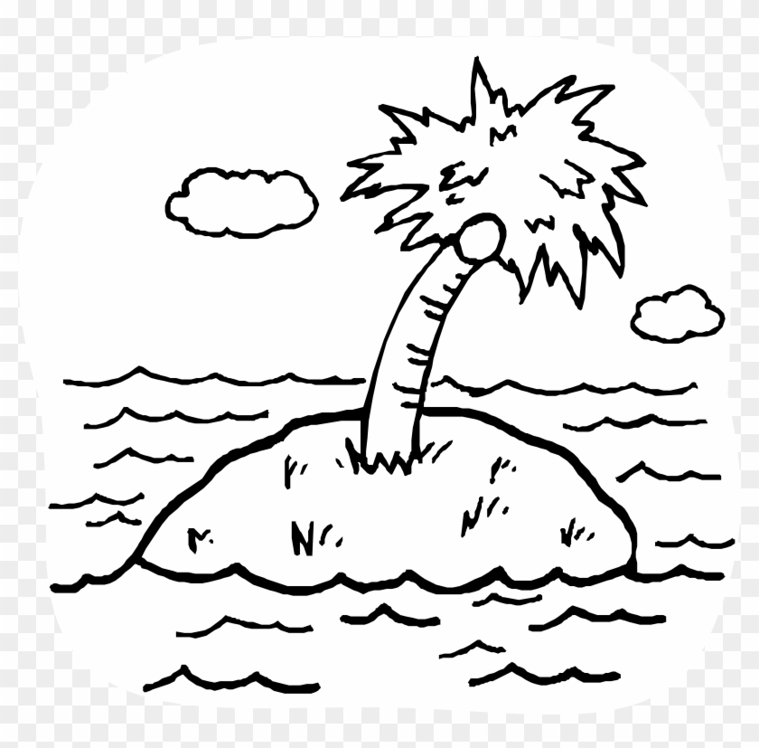 Floating Island Clipart Drawing - Letra I De Isla - Png Download