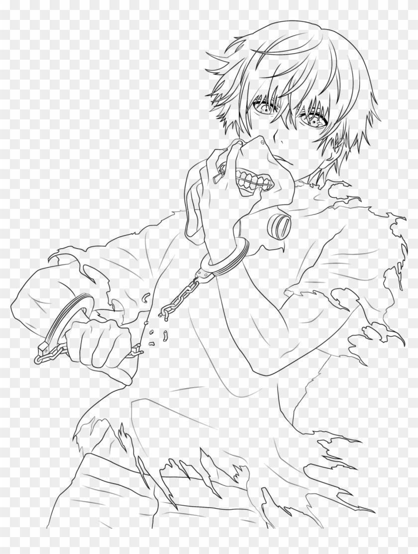 Revealing Tokyo Ghoul Coloring Pages Drawing Free For - Tokyo Ghoul Kaneki Line Art Clipart