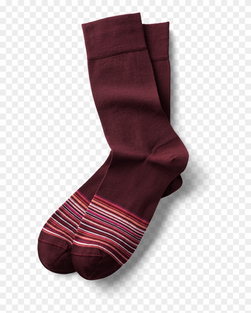 Business Light Bordeaux Halb Gestreift - Sock Clipart