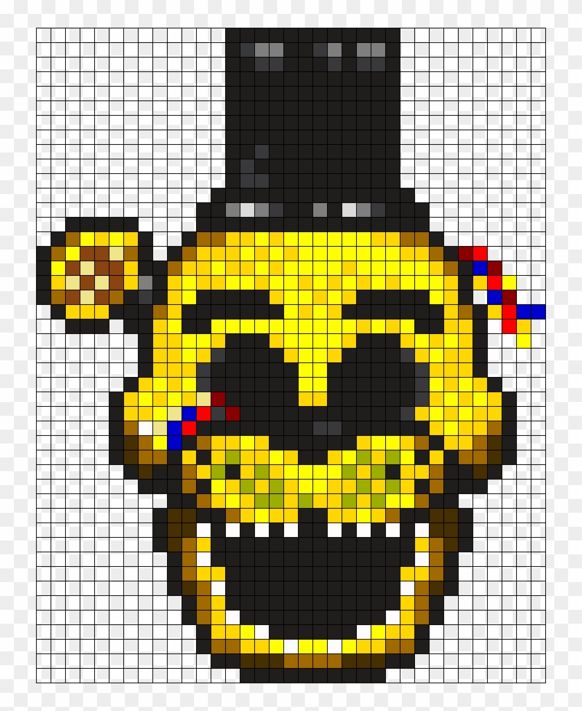 Fnaf Golden Freddy Perler Bead Pattern / Bead Sprite - Fnaf Pixel Art Golden Freddy Clipart #867165