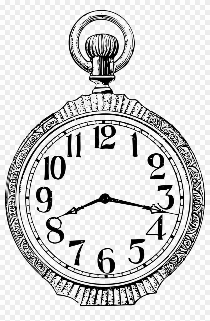 1618 X 2400 5 - Simple Pocket Watch Outline Clipart #867347