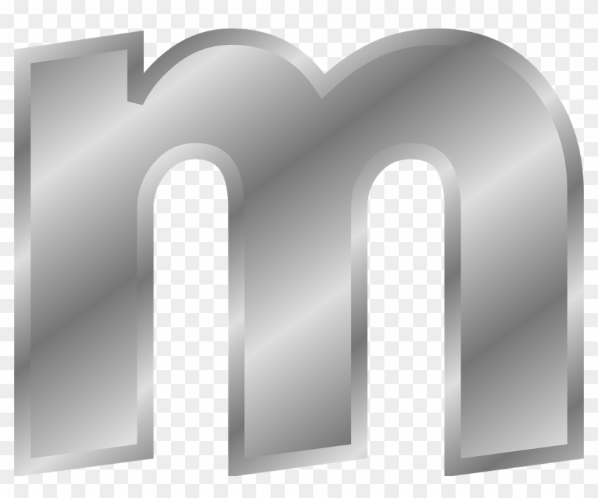 English Alphabets M - Silver Letter M Png Clipart