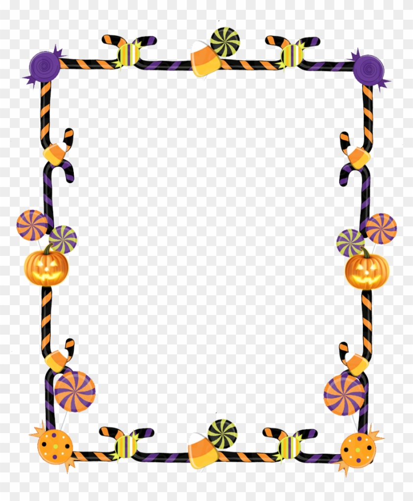 Clipart Black And White Download Of Halloween Borders - Halloween Candy Frame Clip Art - Png Download #867461